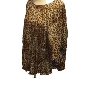 Leopard‎ Print Blouse by Cato Women's Size XL